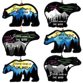 Resurhang 24 Sets Great North VBS Craft Kit DIY Christian Polar Bear Craft Religious True North 2025 Tissue Paper Hanging Ornament for Home Church Bible Sunday School Activities