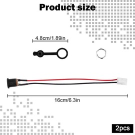 2 PCS Electric Bike Charging Port Replacement - Compatible DC Charging Port (5.5 x 2.1mm) for E-Bikes & Scooters, 16cm/6.3in Accessories
