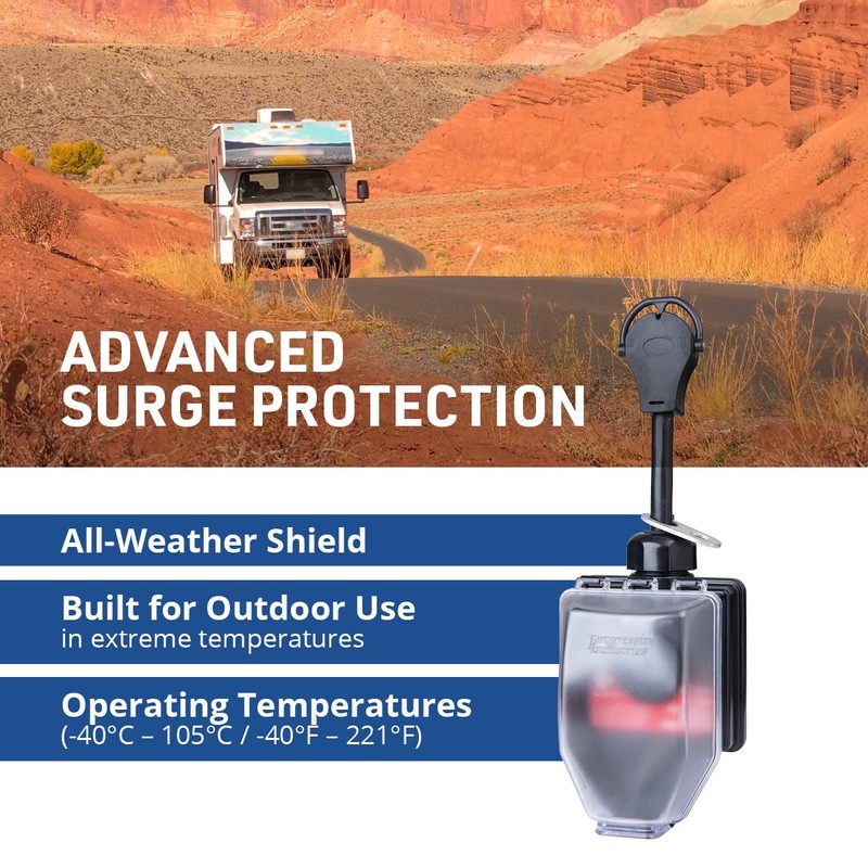 Progressive Industries SSP-30XL Portable RV Smart Surge Protector, Black, 30