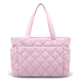 Uselike Tote Bag for Women, Lightweight Puffer Tote Work Bags with Compartments for Travel, Quilted Shoulder Bag with Zipper