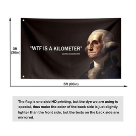 ToFlagify WTF Is A Kilometer Funny Quote Flags Meme Cool Flags Banner 3x5 ft Room Guys College Dorm Bedroom Man Cave Girls Wall Decor Outdoor Indoor Hilarious Flag Black