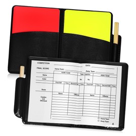 Generic 2 Set Professional Referee Kit Red Yellow Card Sets with Score Sheet Pencil Durable Material Versatile for Soccer Basketball More Convenient Carry Cover