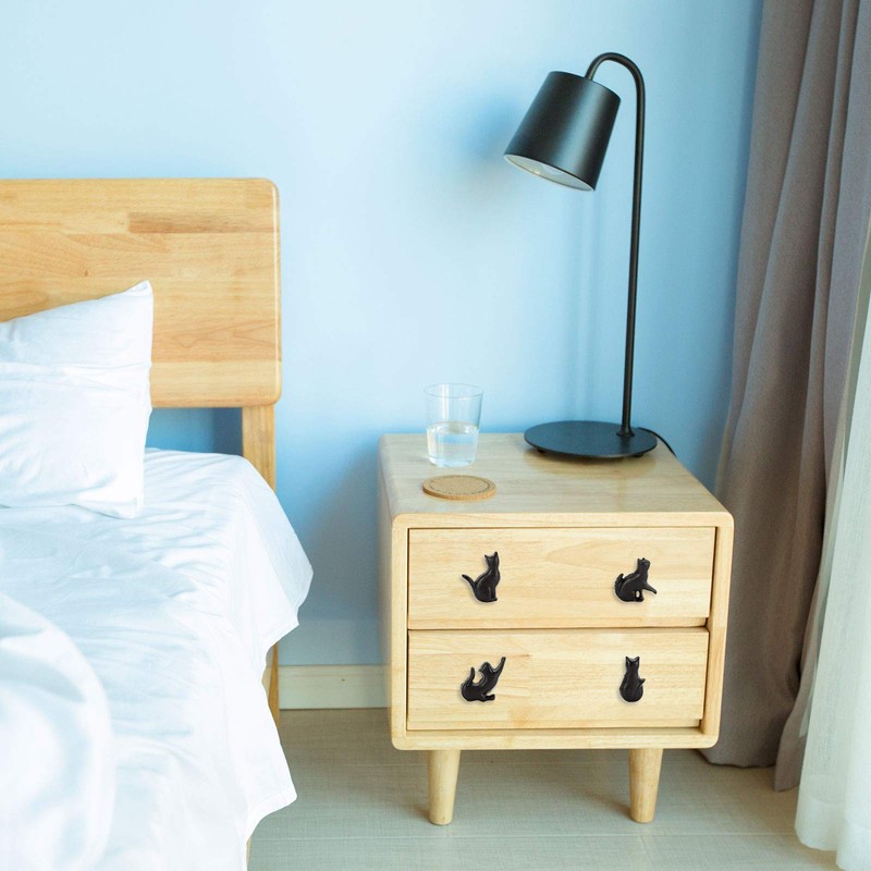 SUMNACON Set of 4 Cat Shape Door Knobs Iron Wardrobe