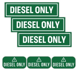 United by Color Diesel Only Sticker 6 Pack - Strong Adhesive Waterproof Diesel Stickers for Fuel Tank - No Fade, Used for Truck, Car etc