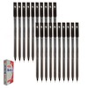 SAINO Softek Ballpoint Pens, BLACK, Fine Point (0.7mm), Pack of