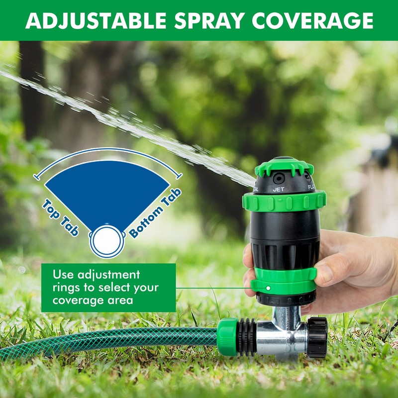RESTMO Gear Drive Sprinkler with Metal T-Spike Base,Green
