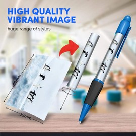 Destination Vinyl ltd 1 x Blue Ballpoint Pen (Black Ink) - Cute Penguins on Ice Nature Arctic #44796