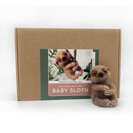 Bergin & Bath Needle Felting Kit, Baby Sloth. Make a Sweet Sloth with This Planet Friendly Craft kit for Adults and Teens.