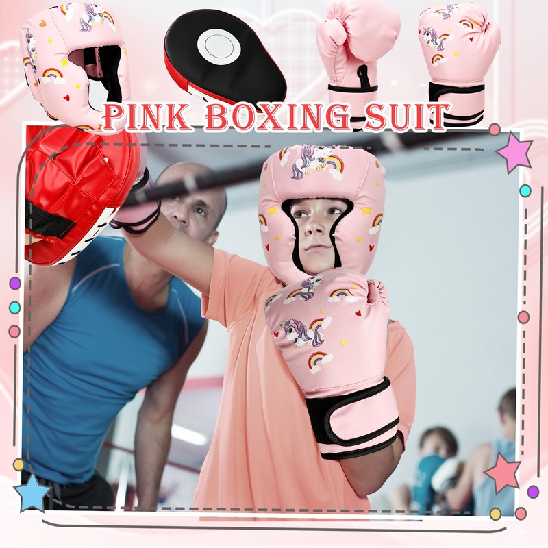 Spaluck Boxing Headgear and Gloves Set for Kids 3 in