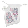 Lunarable Flower Fabric Pouch Set of 2, Floral Background with