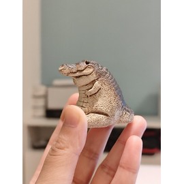 Odulut Alligator Baby Statue Ornament,Garden Animals Crocodile Figurine, Resin Animal Sculpture for Cute Mini Alligator Indoor Outdoor Home Decoration Figurines Animal Statue Sculpture 1