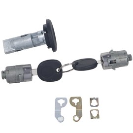 Kqiang Ignition Switch Lock Cylinder with Pair Front Door Lock Cylinder with Keys Compatible with Chevy Silverado 2003-2006
