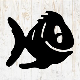Fish Wall Decals Silhouette - Fish Wall Stickers - Fish Sea Nautical River Ocean Fisherman - Fish Room Decor for Bedroom Kitchen Laptop Water Bottle Car Window Decals DWSV5333