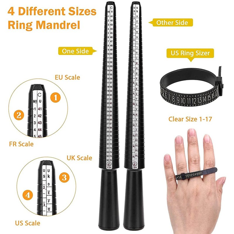 Ring Making Tools UK Ring Sizer Gauge with Ring Mandrel