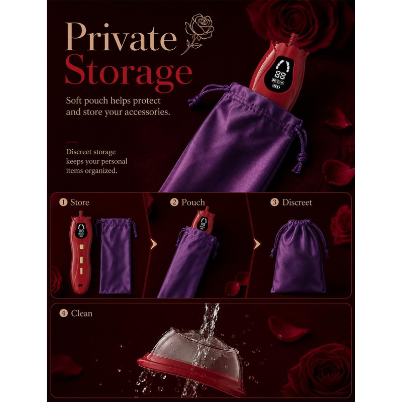 Rose Suction Toy for Women, Pussy Pump Multi-Cup Vacuum Stimulator