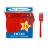 Party Essentials N24507RD Medium-Weight Hard Plastic Plastic Forks, Red (1,200