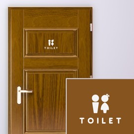 [nicotto] Room Sign, Door Sticker, Toilet, Seal, Rental, Simple, Pictogram Style, Unisex, Cut Letters, Cutting Sheet, 3.4 x 4.3 inches (8.6 x 11 cm), Indoor (White)