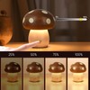 Richaa Wooden Mushroom Lamp - Rechargeable Touch Mushroom Night Light,
