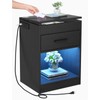 Auromie Nightstand with Charging Station and LED Lights, Concealment Furniture