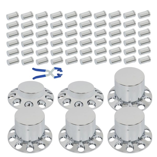 muparkt New Front Wheel×2+ Rear Wheel×4 Chrome Hub Cap Kit