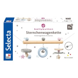 Selecta 64016 Star Wooden Pram Chain Bellybutton 63 cm Multi-Coloured