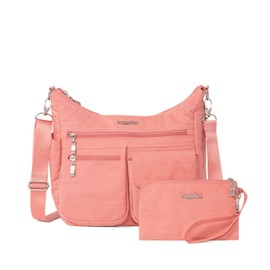 Baggallini Everywhere Bagg Crossbody Women 11x9 Lightweight Nylon Hobo Water-Resistant Travel Bag W/RFID Protection