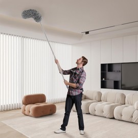 Wzxlj.Y Microfiber Feather Duster 5PCS - Extendable Bendable Dusters with 100 inches Extension Pole, Washable Long Handle Feather Dusters for Cleaning Ceiling Fan, Cobweb, Furniture, Cars