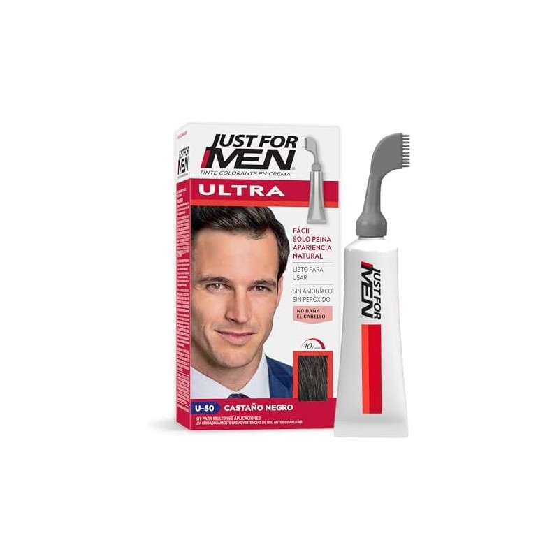Just For Men Ultra, Tinte para Canas Castaño Negro U50