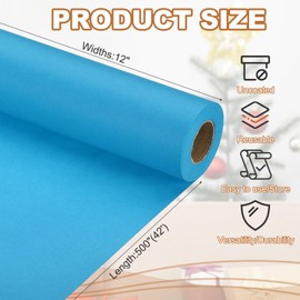 PATIKIL Gift Wrapping Paper, 12 x 500 Inches (42 Inches) 70 GSM Craft Paper Roll Kraft Packaging Paper for Poster Pin Board, Gift Wrapping, Light Blue