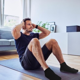 FuelMeFoot Men's Non Slip Socks with Grips Anti Slip Socks for Soccer, Yoga, Pilates, Hospital, Home, Workout Grippy Socks