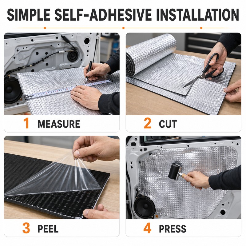 5mm Self-Adhesive Aluminum Foil Car Heat & Sound Insulation Mat,