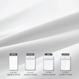 APEX FURNISHINGS Flat Sheet White 100% Egyptian Cotton 300 Thread Count Double Bed Sheets - Breathable and Fade Resistant Hotel Bedding Flat Sheets (230cm x 255cm)
