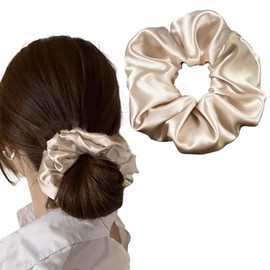 Scrunchie Hair Rubber 100% Natural Silk Hair Elastic Hair Elastic Hair Friendly Fashionable Cute Champagne