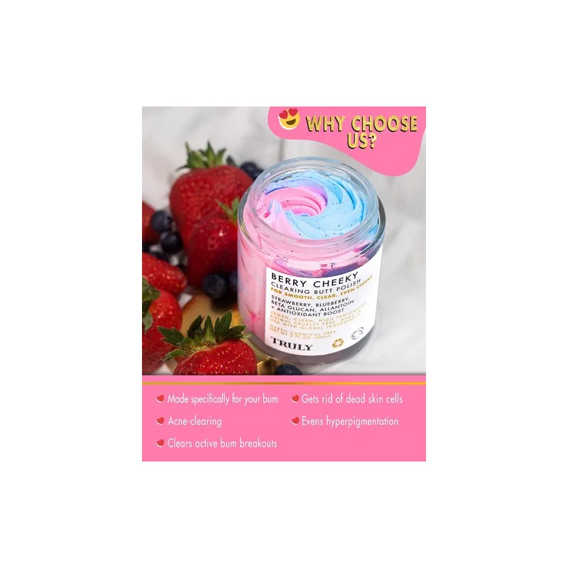 Truly Berry Cheeky Esmalte Suave Para Glúteos Piel Cuidado