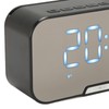 Bluetooth Speaker with Digital Alarm Clock Temperature Display Voice Announcement