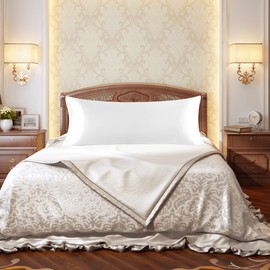 PiccoCasa 1 PC Satin Body Pillowcases for Hair and Skin, Luxury Silky Pillow Cover Luxury Long Satin Pillow Cases with Envelope Closure White 20"x55" (4ft 6in)