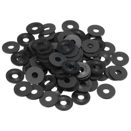 TA-VIGOR 100Pcs Black Nylon Flat Washers, M6 x 18mm x 1.5mm, Insulating O-Ring Gaskets, Tap Sealing Spacer for Faucet, Pipe, Water Hose - Durable Round Seal Washers