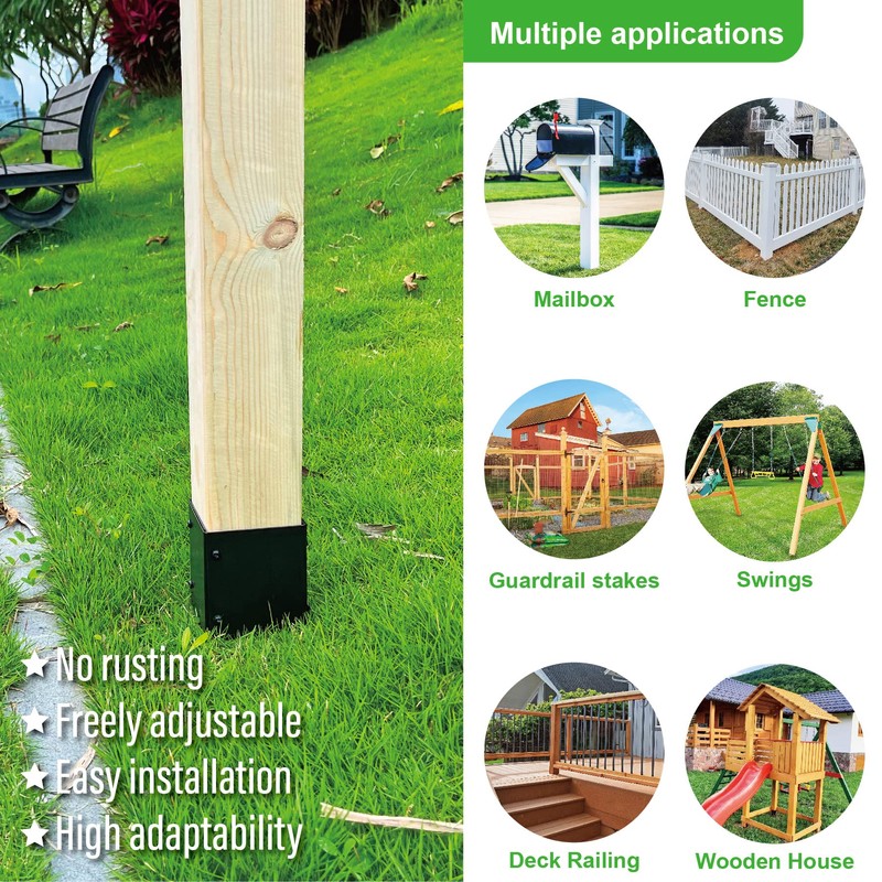 Wanhork 304 Stainless Steel Adjustable Post Protector (Range 3.3-6in), Protect