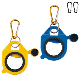 LYNCSEDAR Zip Tie Holder, 2 Pack Yellow & Blue Reusable Cable Tie Holder, No.5 Carabiner, ABS Plastic, Outdoor Use, Heavy Duty Ziptie Organizer Clip for Electrician Tool Belt Wrap Storage Container