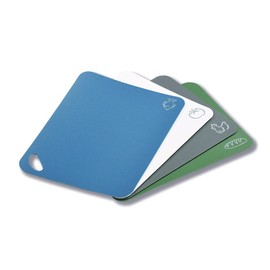 Kesper Flexible Cutting Mat, Set of 4, Material: Plastic (PE), Dimensions: 38 x 29 x 0.2 cm, Colours: Blue, White, Grey, Green, 30591