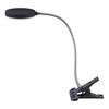 PureOptics LED Clamp On Desk Lamp with Metal Gooseneck