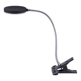 PureOptics LED Clamp On Desk Lamp with Metal Gooseneck