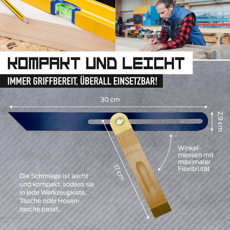 MIB Bevel with Beech Wood Leg and Blue Blade 300