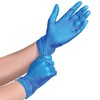 100 (1 Box) x BLUE Vinyl Powder Free Gloves Disposable