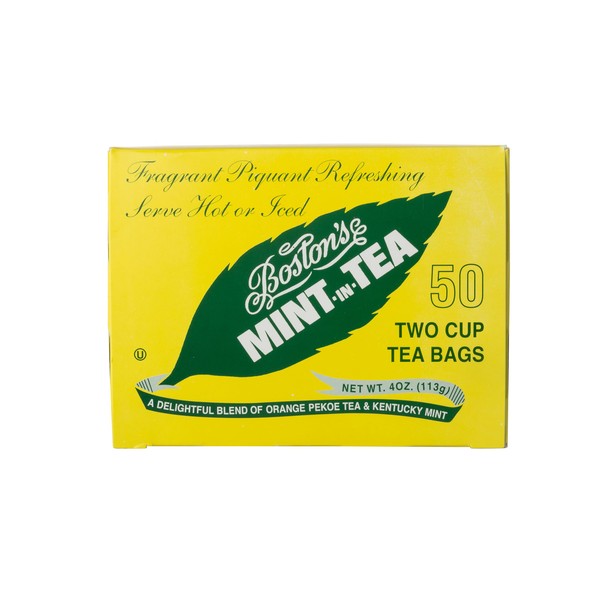 Boston's Mint-in-Tea, 50 Two Cup Tea Bags (Pack of 6