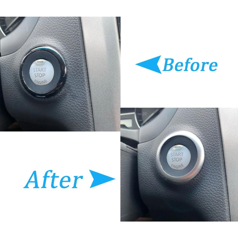 CYCDIY Silver Car Engine Start Stop Button Ignition Ring Cover