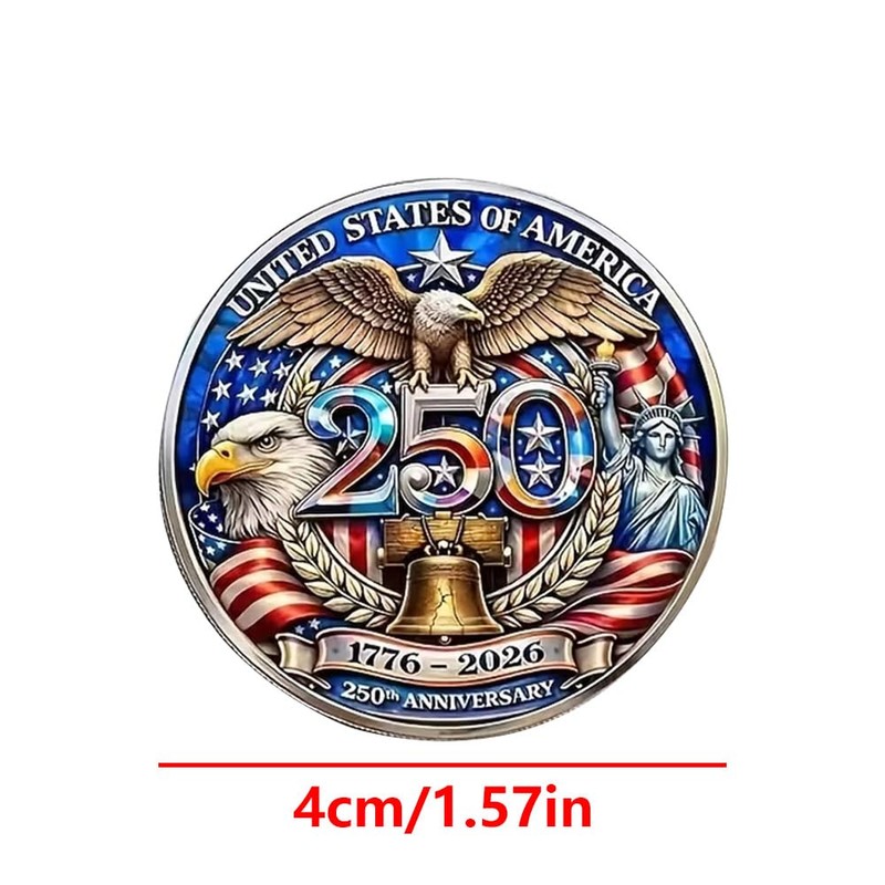 U.S. Army 250th Anniversary Commemorative Gold-Plated Challenge Coin, Double-Sided High