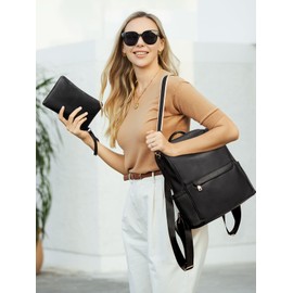 CLUCI Backpack for Women Fashion Vegan Leather Designer Bookbag Ladies Convertible Travel Backpack purse for Women