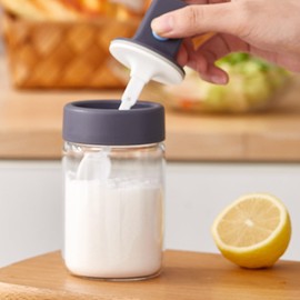 ZASA Seasoning Container, 9.2 fl oz (262 ml), Spice Bottle with Spoon, Inspected by the Japan Food Analysis Center, Salt Container, Sugar Pot, Sprinkle Container, Spice Container, Kitchen Utensils