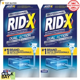 Rid-X 2 PACK - RID-X Septic Treatment, 2 Month Supply of Powder 9.8oz (Total 19.6 oz)